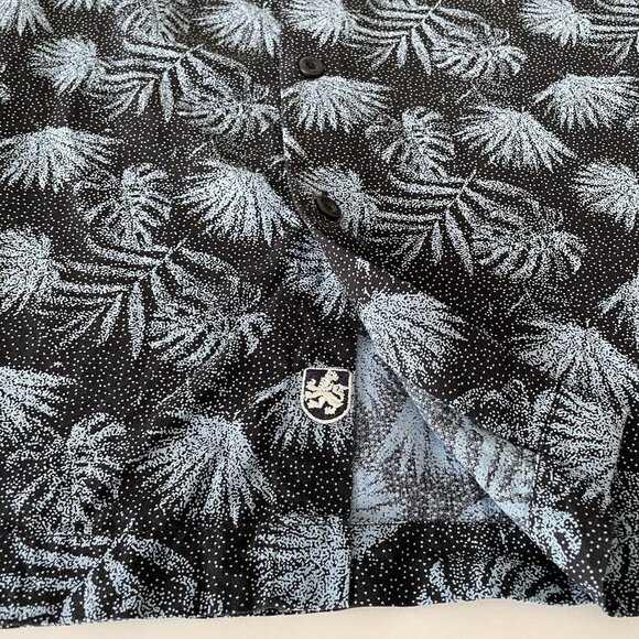 Nat Nast Luxury Originals Silk Blend Shirt Blue Tropical Men's Size XL Palm Leaf - Picture 6 of 10